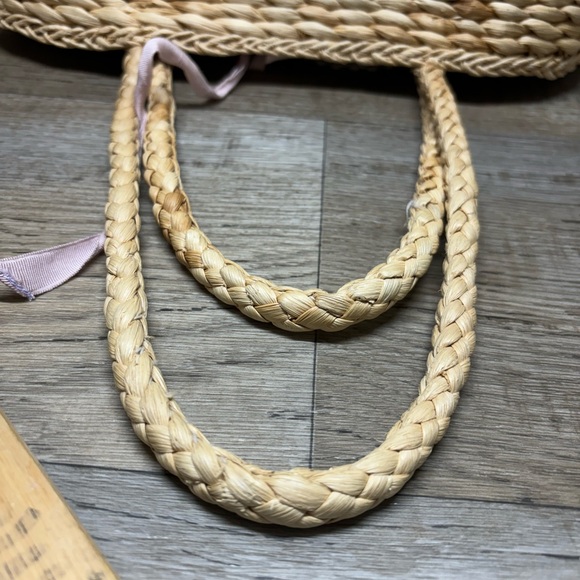 Xhilaration Corn Husk Lavender Lined Tote Bag Light  Purple Yellow Flowers - Picture 7 of 16